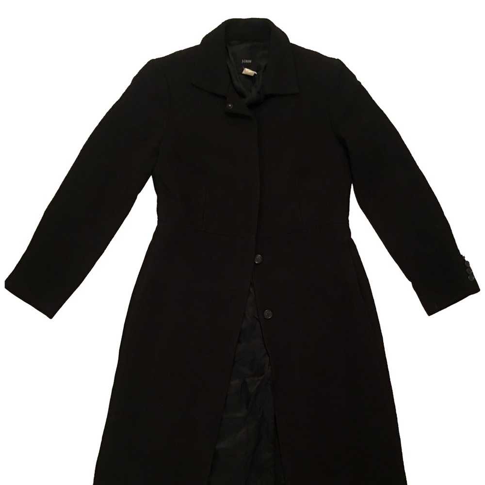 J. Crew Black Wool Top Coat Size 2